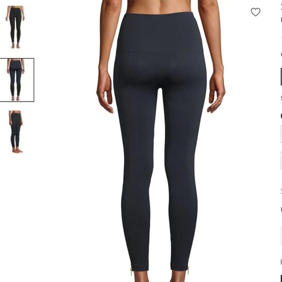 BNWT LIMITED EDITION SPANX GOLD PLATED ANKLE ZIPPER HI WAISTED LEGGINGS… - Picture 4 of 10